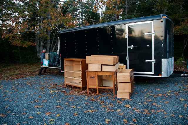 Moving trailer with furniture