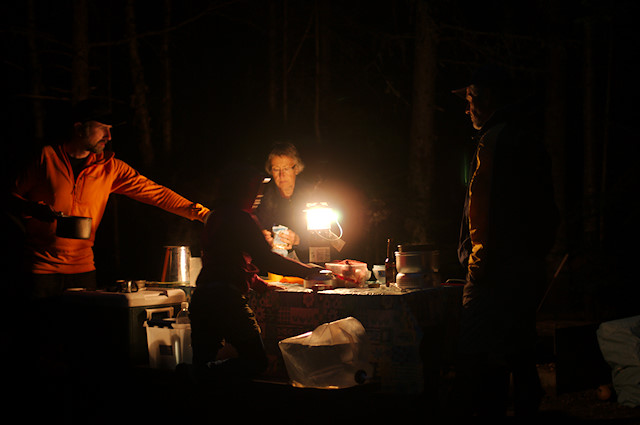 Camp meal at Forillon National Park