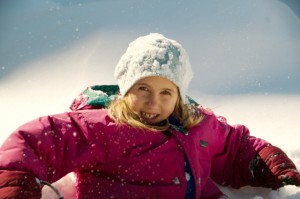 Girl in glittering snow